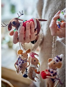 Wełniane ozdoby świąteczne zestaw 2 szt. 12 cm Monty – Bloomingville
