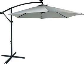 Avenberg Duży parasol z regulacją nachylenia Sunny LED 300, szary