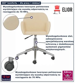 Kremowy nowoczesny fotel obrotowy do biura A8-S63