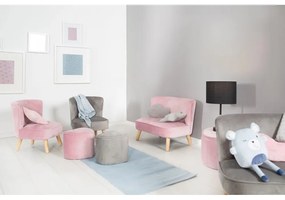 Jasnoróżowa aksamitna sofa dla dzieci 70 cm Lil Sofa – Roba