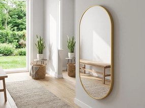 Owalne lustro na ścianę OLVANI 100x50 cm ze złotą ramą