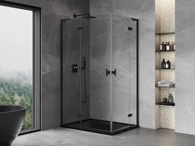 Mexen Mist-H L Duo kabina prysznicowa uchylna lewa 100 x 75 cm, transparent, czarna - 8A5L-100L-075P-70-00