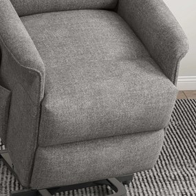 HOMCOM Fotel relaksacyjny z funkcją wstawania regulowane oparcie i podnóżek do 120 kg szary 66x90x96 cm | Aosom PL