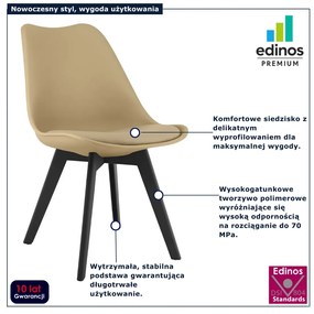 Komplet 4 ciemnobeżowych krzeseł skandynawskich M5-A18