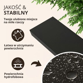 Półka ścienna FIGO + z konsolą, 110cm, czarna Casaria