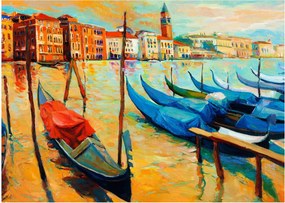 Obraz na szkle - Port w Wenecji (70x50 cm)