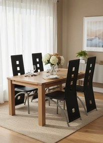 Zestaw 6 czarnych krzeseł z wysokim oparciem P2-A61