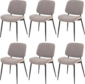 Krzesło do jadalni MCW-O44 (zestaw 6 sztuk),  naturalny, jasnoszary