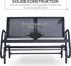 Outsunny ławka bujana huśtawka ogrodowa ławka ogrodowa krzesło bujane ławka parkowa czarna