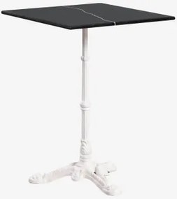 Kwadratowy Stolik Barowy Z Naturalnego Kamienia Azteca 60 X 60 Cm & Czarny Marmur Marquina - Lodowcowa Biel - Sklum