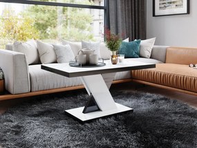 Nowoczesna ława do salonu Dixon 120x60 biały/czarny połysk