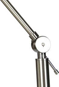 Nowoczesna lampa podłogowa stalowa z abażurem z czarnego lnu 45 cm - Editor