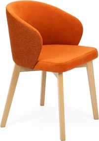 Pomarańczowe krzesło kubełkowe dąb artisan F3-F36