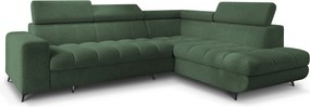 Masseno Narożnik MORIVA z funkcją spania i pojemnikiem na pościel Narozniki L, Rozkładana sofa - Zielony, QUELLE 37
