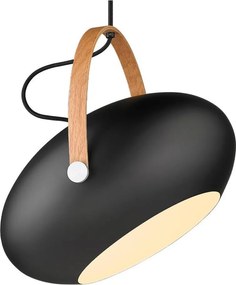 Halo Design 734382 - Lampa wisząca na lince DC 1xE27/40W/230V Ø 40 cm czarna/dąb
