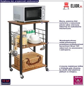 Stolik kuchenny na kółkach z blokadą - Bifa