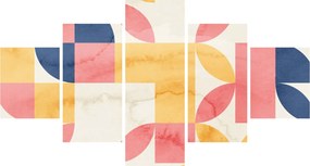 Obraz - Abstrakcja z wzorami retro (125x70 cm)