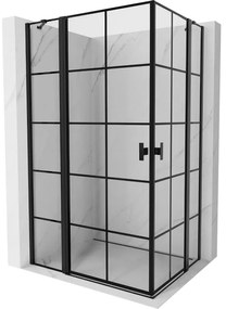 Mexen Mist Duo kabina prysznicowa uchylna 115 x 85 cm, czarna kratka, czarna - 8A4-115L-085P-70-77