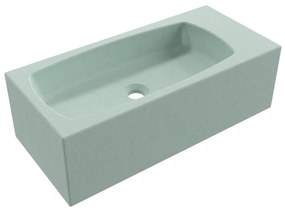 Umywalka betonowa wisząca / nablatowa prostokątna bez otworu na baterię 65 x 30 cm z półką ZALM | różne kolory : Kolor - Miętowy, Typ montażu - nablatowa