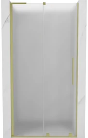 Mexen Velar L drzwi prysznicowe rozsuwane 90 cm, szron, złote szczotkowane - 871-090-003-31-55