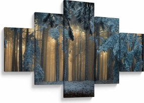 Obraz zaśnieżonego lasu (125x70 cm)