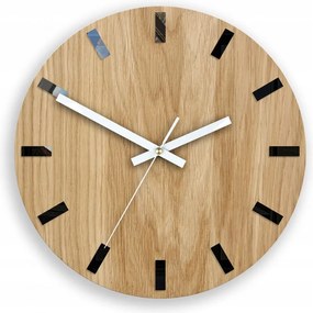 Zegar na ścianę nowoczesny drewniany z cichym mechanizmem okrągły solidny