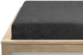 PrzytulneMieszkanie.pl Prześcieradło frotte ciemnoszare 90 x 200 cm