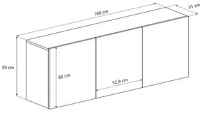 Komoda GABI 160cm dąb hikora wisząca KOCOT MEBLE