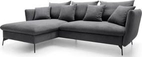 Ciemnoszara kanapa narożna rozkładana N8-C33