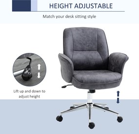 Vinsetto Krzesło Biurowe Ergonomiczne Czarne 48,5x54,5x81-87cm | Aosom PL
