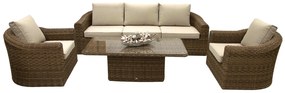 Rattanowy zestaw modułowy BORNEO LUXURY dla 5 osób (brązowy)