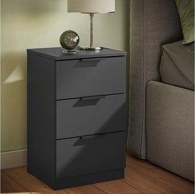 Stolik nocny czarny 37.6x35x61.8 fino