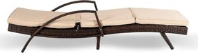 Fotel Ogrodowy Leżak FELIZ Technorattan Brązowy/Beżowy