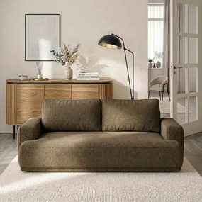 Sofa z Funkcją Spania CAMELIA Brązowa Boucle Nowoczesna