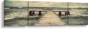 Obraz drewnianego molo na morzu (170x50 cm)