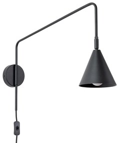 Czarny kinkiet do kontaktu Zylo – Nice Lamps