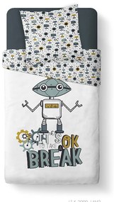 Pościel dziecięca 140x200 cm KOOL, dwustronna, wzór w roboty