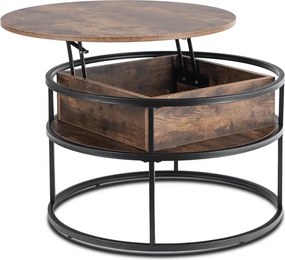 Stolik Kawowy ASTUR 80 cm z Podnoszonym Blatem Dąb Rustykalny/Czarny Loft