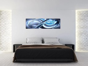 Obraz niebieskiej abstrakcji (170x50 cm)