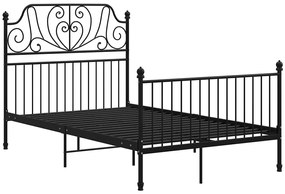 Czarne metalowe łóżko z zagłówkiem 120x200 cm - Hadson