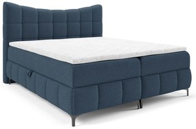 Granatowe łóżko kontynentalne z pojemnikiem 5 rozmiarów A5-M35