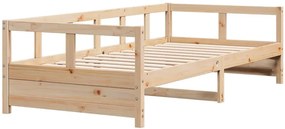 Sosnowe pojedyncze łóżko w naturalnym kolorze 80x200 - Nulsa 3X