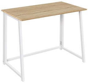 Zestaw do biura – składany stół ZARIMO 80×40 cm biały + krzesło biurowe AVOLA VELVET niebieskie