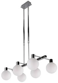 Nowoczesna lampa wisząca chrom z sześcioma kloszami - V112-Marvis