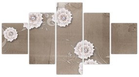 Obraz - Draperie z kwiatami (125x70 cm)