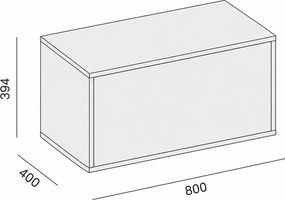 Szafka LAYERS niska, uchylna, 800 x 400 x 394 mm, biała