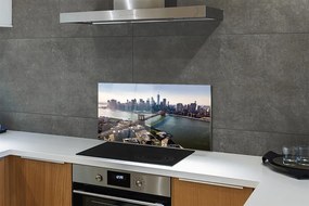 Panel szklany do Kuchni Architektura Miasta: Most i Wieżowce