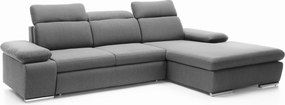 Masseno Narożnik GUIDO z funkcją spania i pojemnikiem na pościel Narozniki L, Rozkładana sofa - Szary, MONOLITH 84