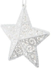 Ozdoba świąteczna Carlita Star biała, 11,5 x 11,5 x 2 cm, plastik