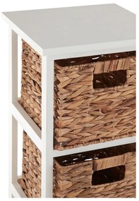 Biały/naturalny regał łazienkowy z litego drewna paulowni 32x100 cm Padstow – Premier Housewares